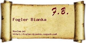Fogler Bianka névjegykártya