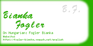 bianka fogler business card